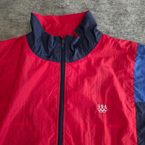 Vintage USA Olympic Windbreaker Jacket Mens XL Full Zip Multicolor Colorblock - Picture 3 of 11